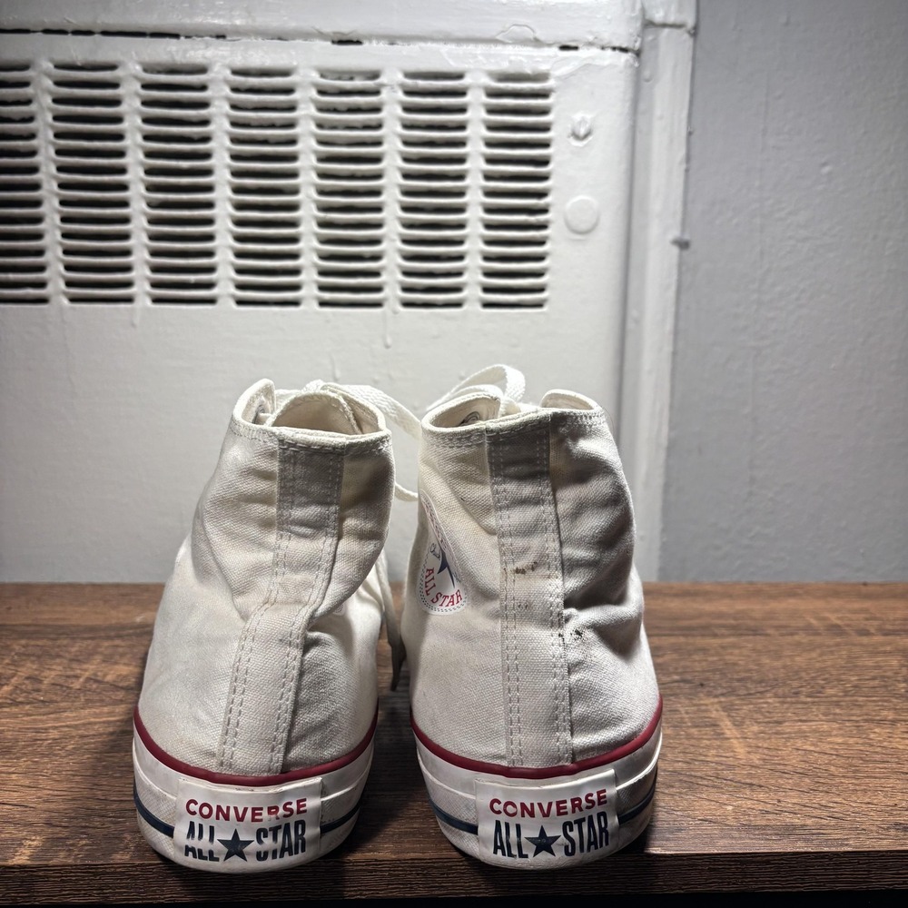 Converse Chuck Taylor All Star High Top Shoes Mens 11.5 Womens 13.5 White Canvas - Picture 3 of 13